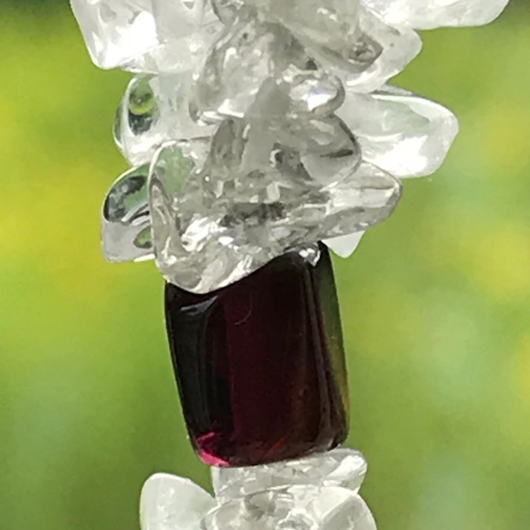 Natural Rock Crystal & GARNET Necklace - Picture 3 of 8